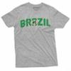 Men's Brazil T-Shirt Brazilian Coat of arms Flag Tee Shirt Football Tshirt Brasil Tee (Small Navy Blue) view 4
