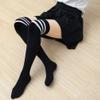 AQOKKA Extra Long Thigh High Socks for Women Striped Over Knee Thigh Socks Long Boot Thigh High Stockings Leg Warmers view 4