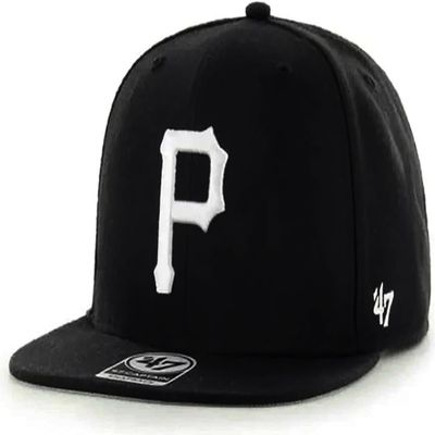 '47 Pittsburgh Pirates Mens Womens No Shot Captain Adjustable Snapback Black/White Hat, One Size