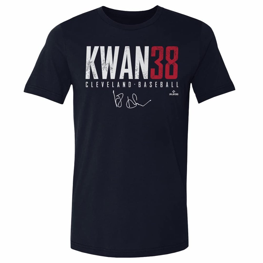 500 LEVEL Steven Kwan Shirt (Cotton, XX-Large, True Navy) - Steven Kwan Cleveland Elite WHT