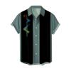 Vintage Shirts for Men Casual Button Down Bowling Shirts 50s Rockabilly Style Short Sleeve Regular Fit Hawaiian Shirts, X-Large view 1