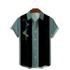Vintage Shirts for Men Casual Button Down Bowling Shirts 50s Rockabilly Style Short Sleeve Regular Fit Hawaiian Shirts, X-Large view 4