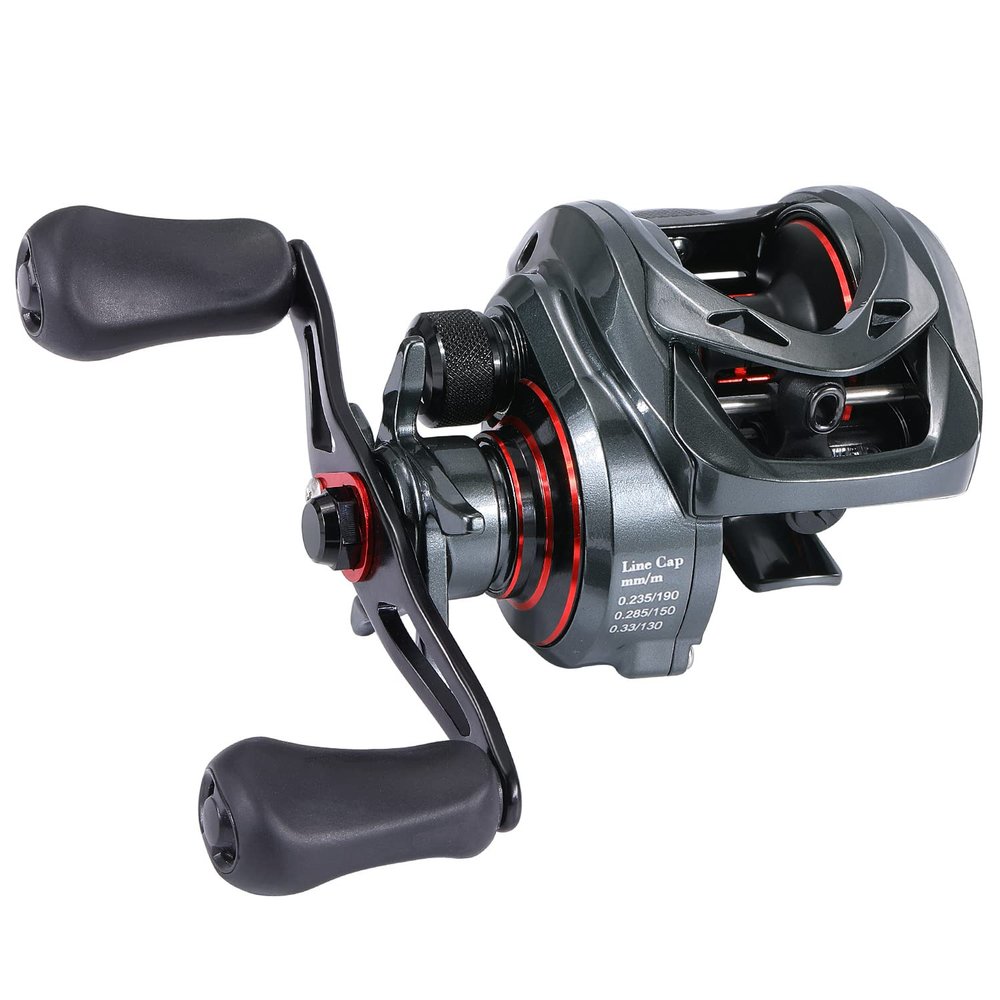 Sougayilang Baitcasting Fishing Reel, 8:1 High Speed Gear Ratio Super Smooth and Powerful Low Profile Baitcaster Reel with Maganic Brake System for Freshwater,Saltwater Best Gifts
