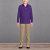 Lands' End Girls Long Sleeve Feminine Fit Interlock Polo Shirt X-Small Deep Purple view 4