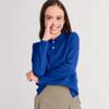 Lands' End Girls Long Sleeve Feminine Fit Interlock Polo Shirt X-Large Cobalt view 2