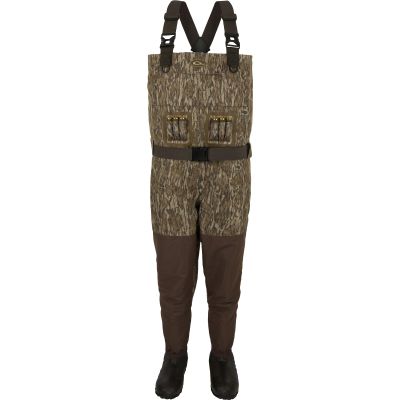 DRAKE WATERFOWL Men's Uninsulated Guardian Elite Vanguard Breathable Hunting & Fishing Durable Waterproof Windproof Waders, Mossy Oak Bottomland, Upper - M/Boot - 8
