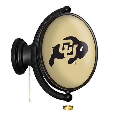 The Fan-Brand Colorado Buffaloes: Gold - Original Oval Rotating Lighted Wall Sign - Football, Basketball & Baseball Wall Decor - College Sports Decor for Home
