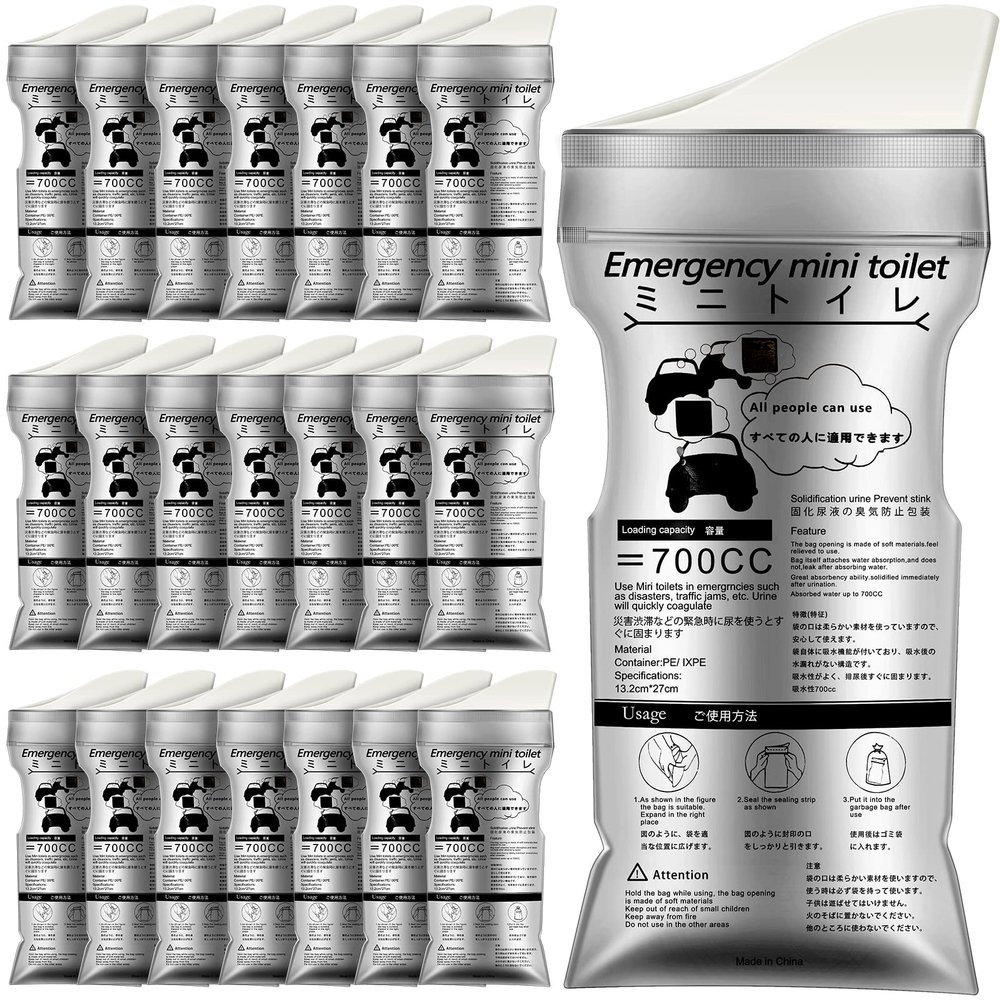 Amylove 100 Pcs 100/150 Pcs Disposable Pee Bags Bulk 700cc Portable Urine Bags Men Women Emergency Toilet Traffic Jam Vomit Pouches for Camping Road Trip Driver Travel Outdoor Pregnant Patient