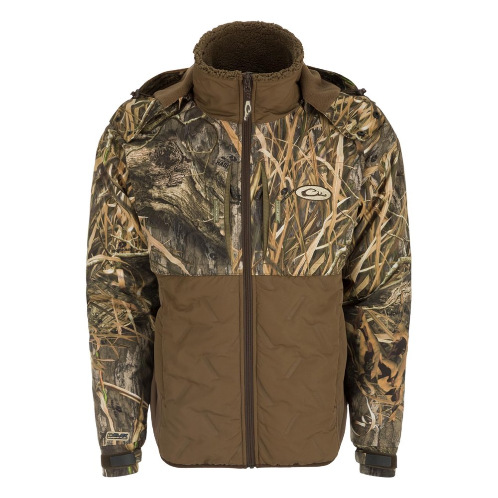 Drake DW7350-022-3 LST Guardian Flex Double Down Eqwader Full Zip w/Hood Shadowgrass Habitat Large