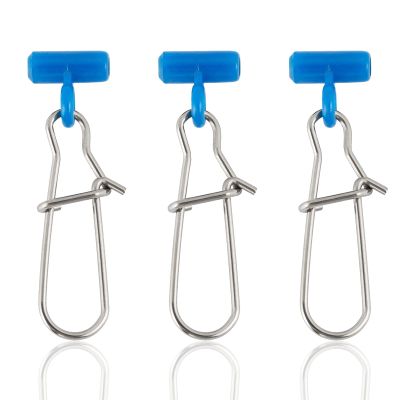 Dr.Fish Sinker Slides, 100 Pack Duo Lock Snap Sliding Swivels Fishing Line Slider Sinker Weight Connectors Saltwater Catfish Surf Fishing Rigs Bottom Fish Finder Rig, Blue