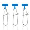Dr.Fish Sinker Slides, 100 Pack Duo Lock Snap Sliding Swivels Fishing Line Slider Sinker Weight Connectors Saltwater Catfish Surf Fishing Rigs Bottom Fish Finder Rig, Blue view 1
