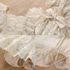 Baby Girl Smash Cake Outfit Girl Clothes Sleeveless Floral Lace Embroidery Romper Tulle Dress+Headband outfits for photoshoot Girl First Birthday Outfit Girl 13#Apricot 6-12 Months view 4