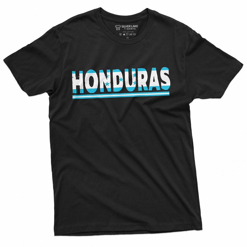 Men's Honduras T-Shirt Flag Coat of Arms Tee Patriotic National Tee (Small Black)