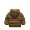 BFFBABY Winter Down Coats for Kids Baby Boys Girls Light Puffer Padded Jacket Bear Hoods Infant Outerwear Brown view 2