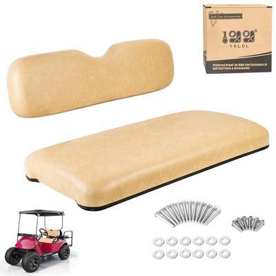 10L0L Front Seat Assembly Kit for EZGO TXT 1994-2013 Golf Cart, Factory Style Seat Cushions & Back, Tan