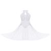 JEATHA Women Lyrical Modern Contemporary Dance Costume Leotard Backless Split Tulle Skirt Flowy Overlay Dress White 2# XX-Large view 4