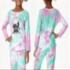 Beezizac Tie Dye Cat Pajamas for Teen Girls Cute Long Sleeve & Pants 2 Piece Jammies Big Kid Size 6 view 2