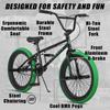 cubsala Freestyle BMX Bike, 20 Inch Kids Bicycle for 7-13 Years Old Kids and Beginner Level Rider, Black with Green Tires view 2