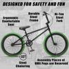 cubsala Freestyle BMX Bike, 18 Inch Kids Bicycle for 5-9 Years Old Kids and Beginner Level Rider, Black with Green Tires view 2