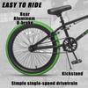 cubsala Freestyle BMX Bike, 18 Inch Kids Bicycle for 5-9 Years Old Kids and Beginner Level Rider, Black with Green Tires view 3