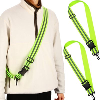 Saintrygo 10 Pieces Reflective Sash for Walking at Night Running Gear Safety Reflective High Visibility Jacket Adjustable Sash for Walking Cycling at Night (Fluorescent Green)