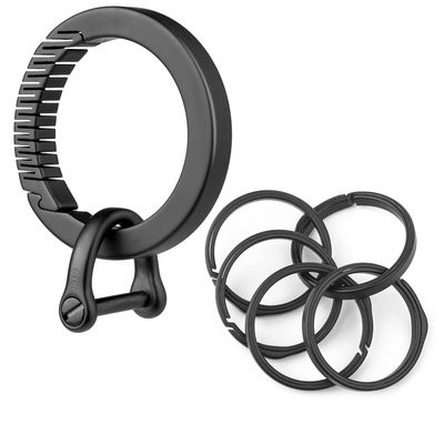 TISUR Titanium Round Carabiner Clip +TISUR Titanium Key Rings 5pcs 22mm*5