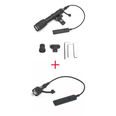NOBUHIRO M600C 800 Lumens Tactical Light with 2 Remote Pressure Switch + 2 Rotating Mounts + Push Button Switch + Other Accessories