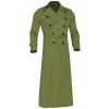 Maiyifu-GJ Mens Lapel Double Breasted Trench Coat Stylish Slim Fit Long Belted Windbreaker Casual Windproof Peacoat Overcoat (Green,Small) view 1