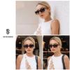 SOJOS Trendy Rectangular Sunglasses Womens Face 90's Retro Shades Sunnies Gafas de sole Chunky Angular Cornor Frame SJ2238 Demi view 2