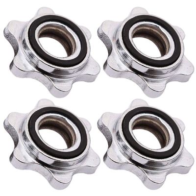 Barbell Spinlock Collar Screw Dumbbell Weight Bar Screw Clamps Barbell Spinlock Collars Dumbell Anti-Slip Spinlock Collars Barbell Hex Nut 2.5cm Inside Diameter for Barbells Dumbbells Weight Bars