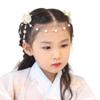 Cntqiang Chinese Style Children's Tassel Forehead Head Chain Sweet Retro Flower Hairpin Princess Hanfu Accessories Hair Clips Headband for Girls view 1