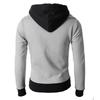 Maiyifu-GJ Men Full Zip Hooded Sweatshirt Winter Slim Fit Active Hoodie Jackets Long Sleeve Lightweight Hoodies Windbreaker (Grey,Small) view 2
