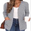 GRECERELLE Open Front Cardigan for Women Button Down Long Sleeve Draped Sweater Outerwear with Pocket view 1