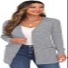 GRECERELLE Open Front Cardigan for Women Button Down Long Sleeve Draped Sweater Outerwear with Pocket view 2