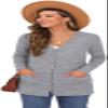 GRECERELLE Open Front Cardigan for Women Button Down Long Sleeve Draped Sweater Outerwear with Pocket view 4