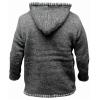 Men Retro Hoodie Knitwear Color Block Halloween Costume Loose Knit Sweatshirt Patchwork Hooded Sweater Pullover (Red,Medium) view 2
