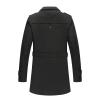 Maiyifu-GJ Mens Casual Double Breasted Trench Coat Casual Lapel Slim Windbreaker Jacket Warm Stylish Long Overcoat with Belt (Black,7X-Large) view 2