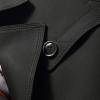 Maiyifu-GJ Mens Casual Double Breasted Trench Coat Casual Lapel Slim Windbreaker Jacket Warm Stylish Long Overcoat with Belt (Black,7X-Large) view 3