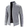 Men's Full Zip Up Cardigan Sweaters Regular Fit Flannel Lining Knitted Cardigans Zipper Thick Knit Sweater Coat (Light Grey,XX-Large) view 3