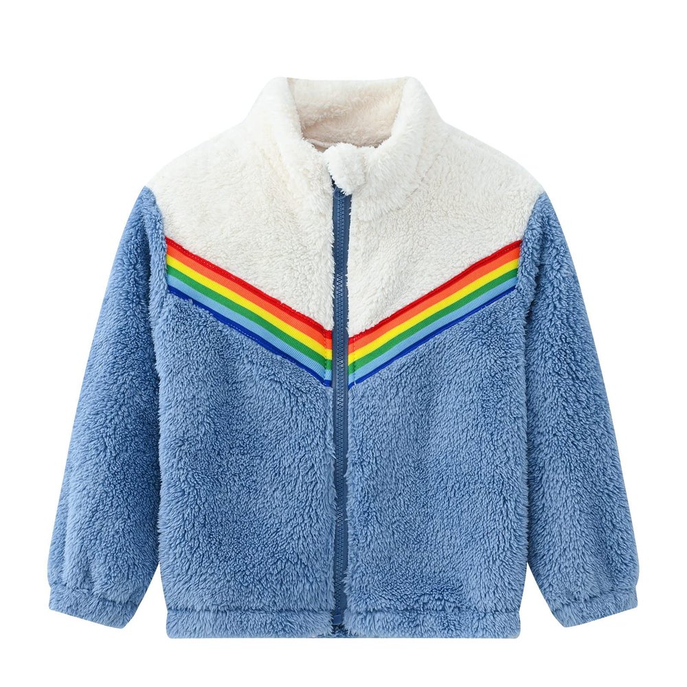 Toddler Kids Polar Fleece Warm Jacket Baby Boys Girls Autumn Winter Zip-up Lightweight Long (Sky Blue, 12-18 Months)