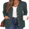 GRECERELLE Open Front Cardigan for Women Button Down Long Sleeve Draped Sweater Outerwear with Pocket view 1