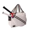 Remobia Hicol White PU Leather Women Large Sports Handbag Tennis Racket Shoulder Bag Tennis Tote Bag for 2 Rackets, with Water Bottle Holder view 1