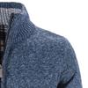 Men Full Zip Up Cardigan Sweaters Slim Fit Flannel Lining Knitted Cardigans Zipper Thick Casual Knit Sweater Coat (Blue,Medium) view 4