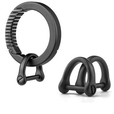 TISUR Titanium Round Carabiner Clip +TISUR D-Rings with Screw Shackle
