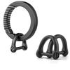 TISUR Titanium Round Carabiner Clip +TISUR D-Rings with Screw Shackle view 1
