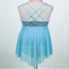 RUNQHUI Kids Girls Sequined Ballet Lyrical Modern Dance Dress Gymnastics Leotard Ballerina Dancewear Light Blue A 10 Years view 3