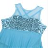 RUNQHUI Kids Girls Sequined Ballet Lyrical Modern Dance Dress Gymnastics Leotard Ballerina Dancewear Light Blue A 10 Years view 4