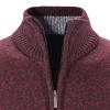 Maiyifu-GJ Men Full Zip Up Cardigan Sweaters Slim Fit Flannel Lining Knitted Cardigans Zipper Thick Casual Knit Sweater Coat (Red,3X-Large) view 4