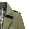 Mens Casual Double Breasted Trench Coat Casual Lapel Slim Windbreaker Jacket Warm Stylish Long Overcoat with Belt (ArmyGreen,X-Large) view 2