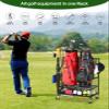 FHXZH Golf Bag Storage Garage Organizer - Golf Bag Stand Fit for 2 Bag, Extra Clubs, Balls, Shoes, and Golf Equipment Accessories, Golf Storage Rack for Garage, Club, Shed (2 Golf Bag Rack) view 2